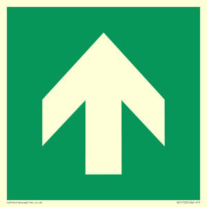 E907 Safe condition: Up / forwards arrow (90 deg supplimentary)